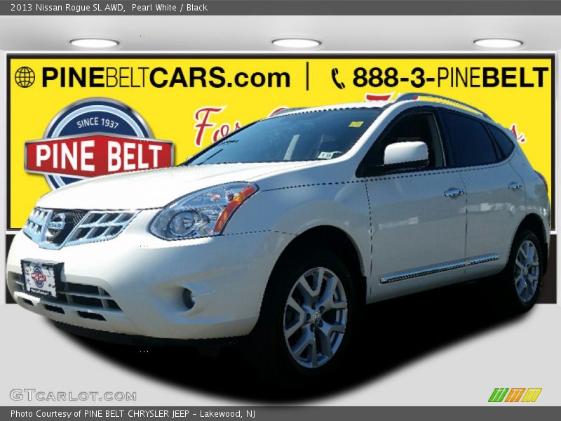 Pearl White / Black 2013 Nissan Rogue SL AWD