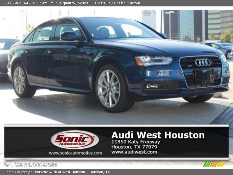 Scuba Blue Metallic / Chestnut Brown 2016 Audi A4 2.0T Premium Plus quattro