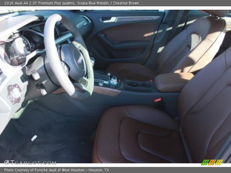Scuba Blue Metallic / Chestnut Brown 2016 Audi A4 2.0T Premium Plus quattro