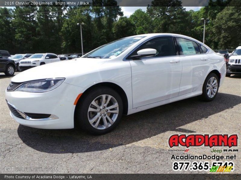 Bright White / Black 2016 Chrysler 200 Limited