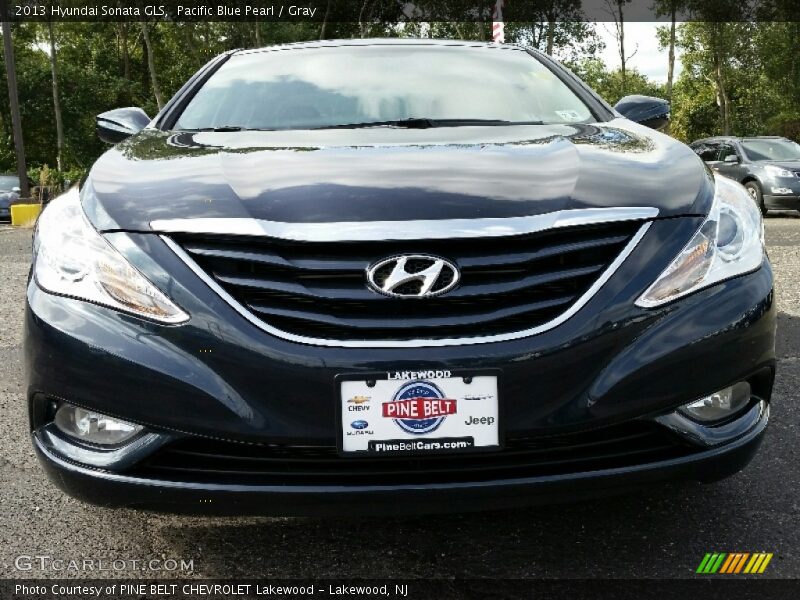 Pacific Blue Pearl / Gray 2013 Hyundai Sonata GLS
