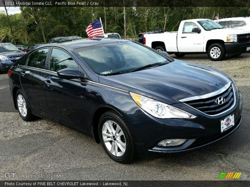 Pacific Blue Pearl / Gray 2013 Hyundai Sonata GLS