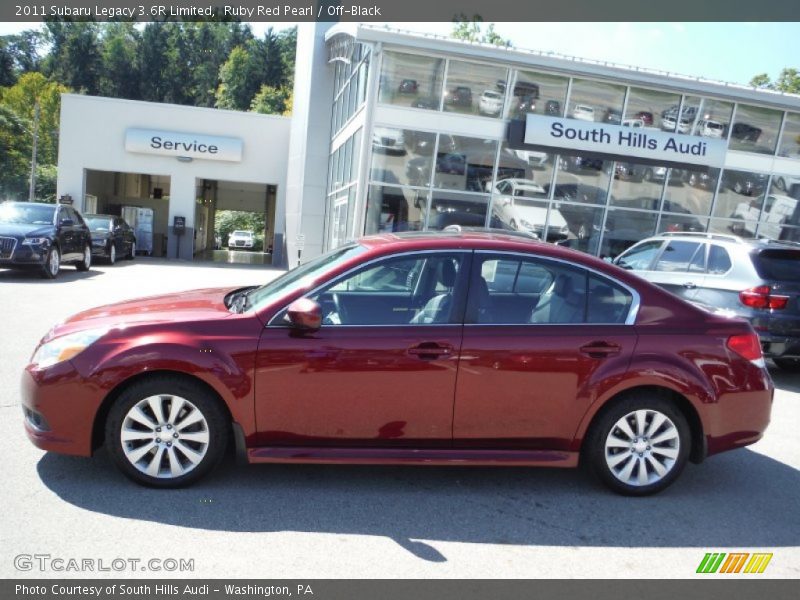 Ruby Red Pearl / Off-Black 2011 Subaru Legacy 3.6R Limited