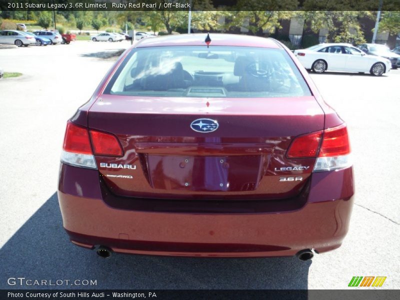 Ruby Red Pearl / Off-Black 2011 Subaru Legacy 3.6R Limited