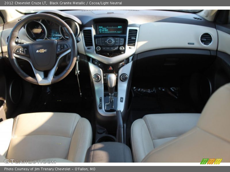 Black Granite Metallic / Cocoa/Light Neutral 2012 Chevrolet Cruze LT