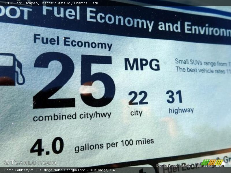 Magnetic Metallic / Charcoal Black 2016 Ford Escape S