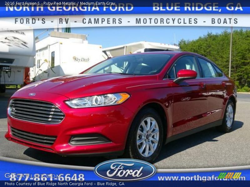 Ruby Red Metallic / Medium Earth Gray 2016 Ford Fusion S
