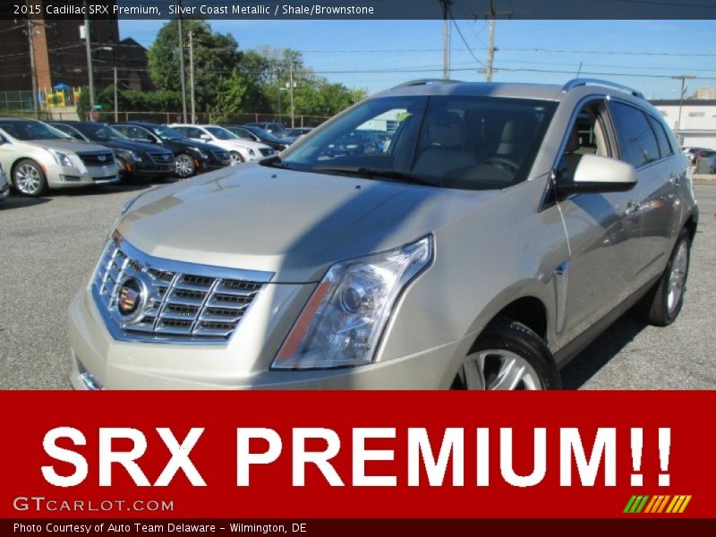Silver Coast Metallic / Shale/Brownstone 2015 Cadillac SRX Premium