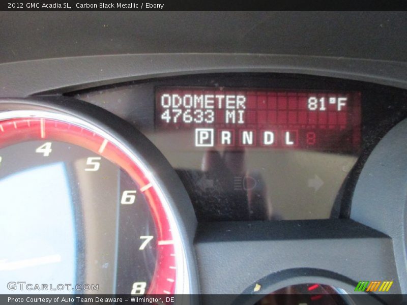 Carbon Black Metallic / Ebony 2012 GMC Acadia SL