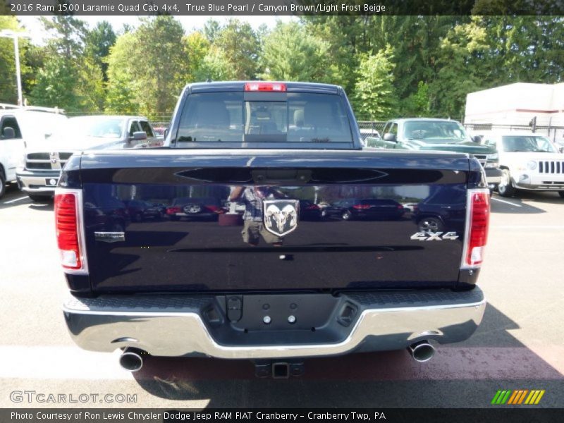 True Blue Pearl / Canyon Brown/Light Frost Beige 2016 Ram 1500 Laramie Quad Cab 4x4