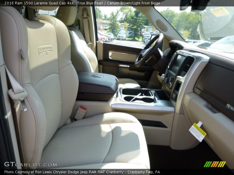 True Blue Pearl / Canyon Brown/Light Frost Beige 2016 Ram 1500 Laramie Quad Cab 4x4