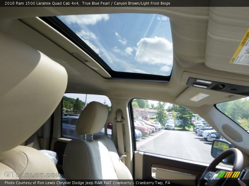 True Blue Pearl / Canyon Brown/Light Frost Beige 2016 Ram 1500 Laramie Quad Cab 4x4