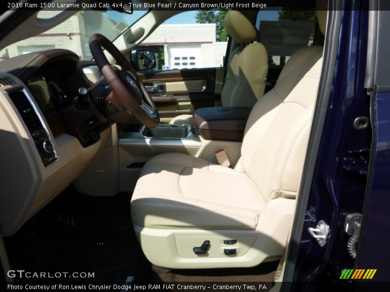 True Blue Pearl / Canyon Brown/Light Frost Beige 2016 Ram 1500 Laramie Quad Cab 4x4
