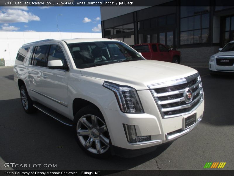 White Diamond Tricoat / Jet Black 2015 Cadillac Escalade ESV Luxury 4WD