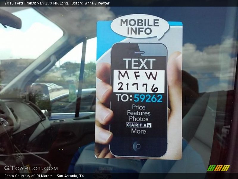 Oxford White / Pewter 2015 Ford Transit Van 150 MR Long