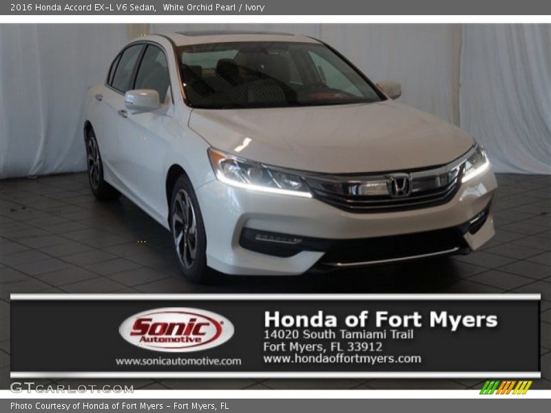 White Orchid Pearl / Ivory 2016 Honda Accord EX-L V6 Sedan