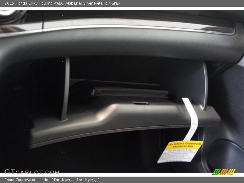 Alabaster Silver Metallic / Gray 2015 Honda CR-V Touring AWD