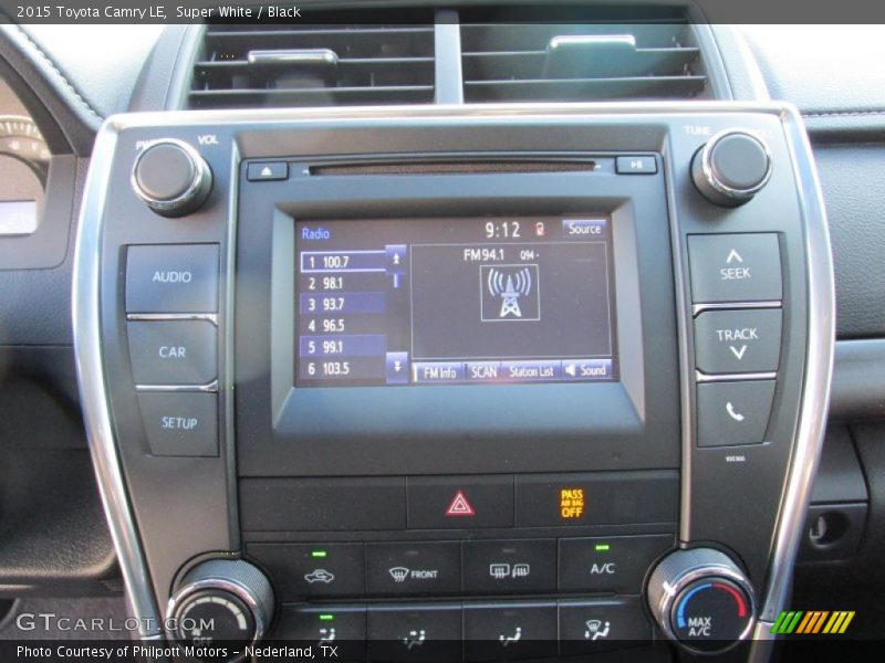 Super White / Black 2015 Toyota Camry LE
