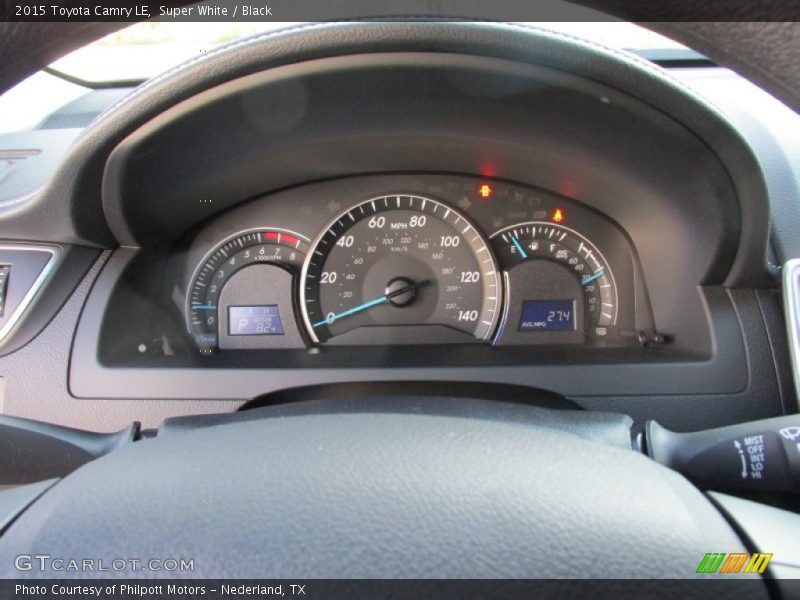 Super White / Black 2015 Toyota Camry LE
