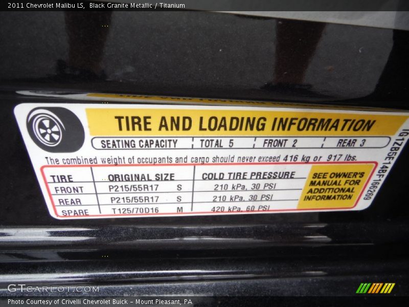 Black Granite Metallic / Titanium 2011 Chevrolet Malibu LS