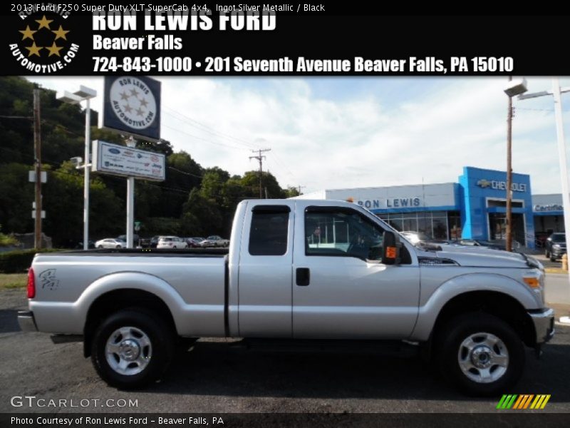 Ingot Silver Metallic / Black 2013 Ford F250 Super Duty XLT SuperCab 4x4