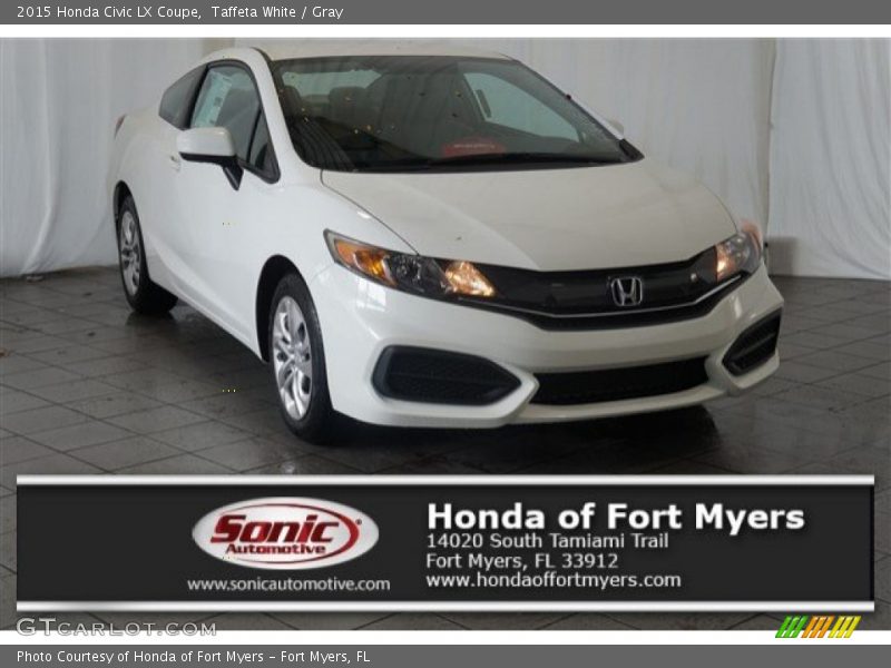 Taffeta White / Gray 2015 Honda Civic LX Coupe
