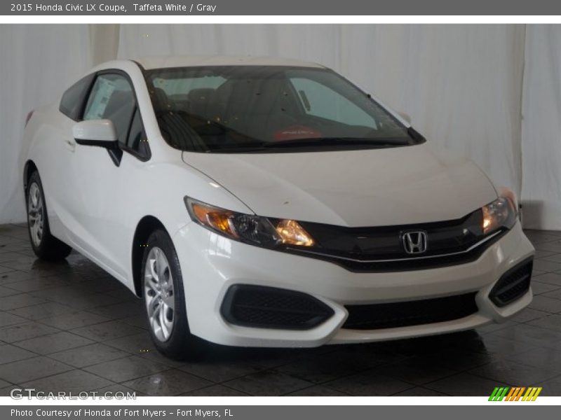 Taffeta White / Gray 2015 Honda Civic LX Coupe