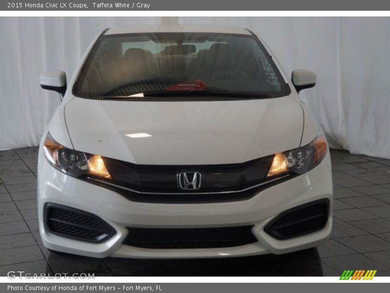Taffeta White / Gray 2015 Honda Civic LX Coupe