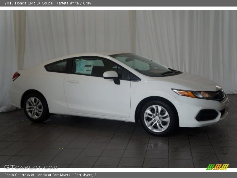 Taffeta White / Gray 2015 Honda Civic LX Coupe