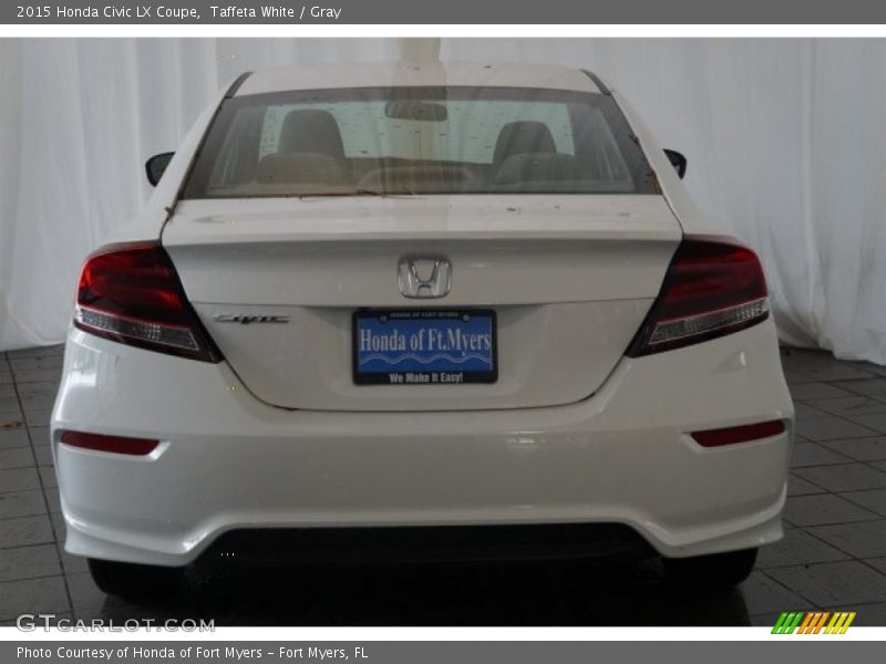 Taffeta White / Gray 2015 Honda Civic LX Coupe