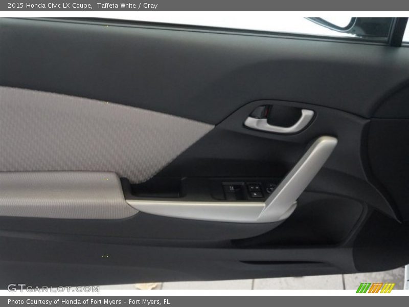 Taffeta White / Gray 2015 Honda Civic LX Coupe