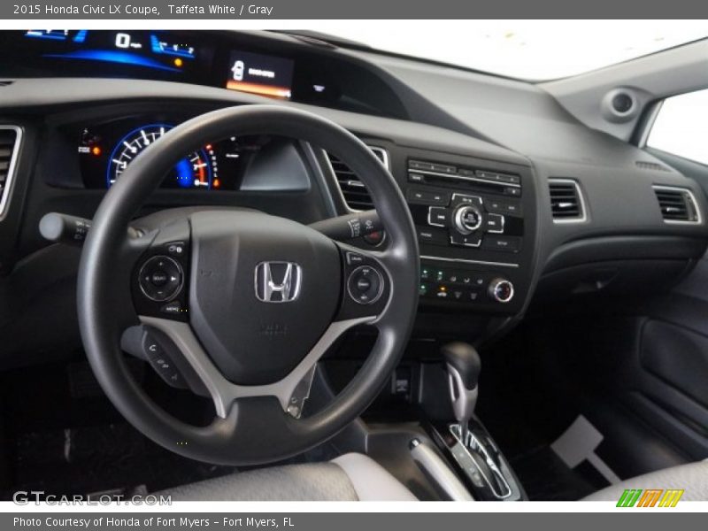 Taffeta White / Gray 2015 Honda Civic LX Coupe