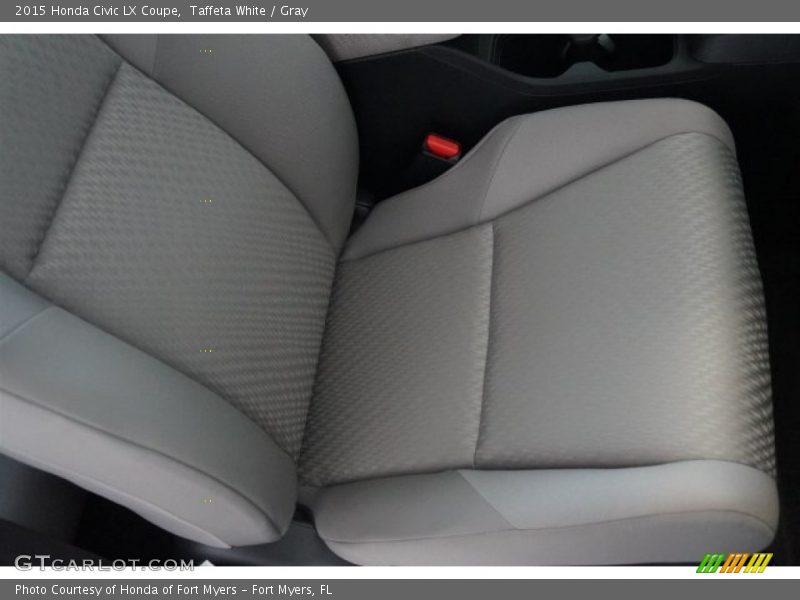 Taffeta White / Gray 2015 Honda Civic LX Coupe
