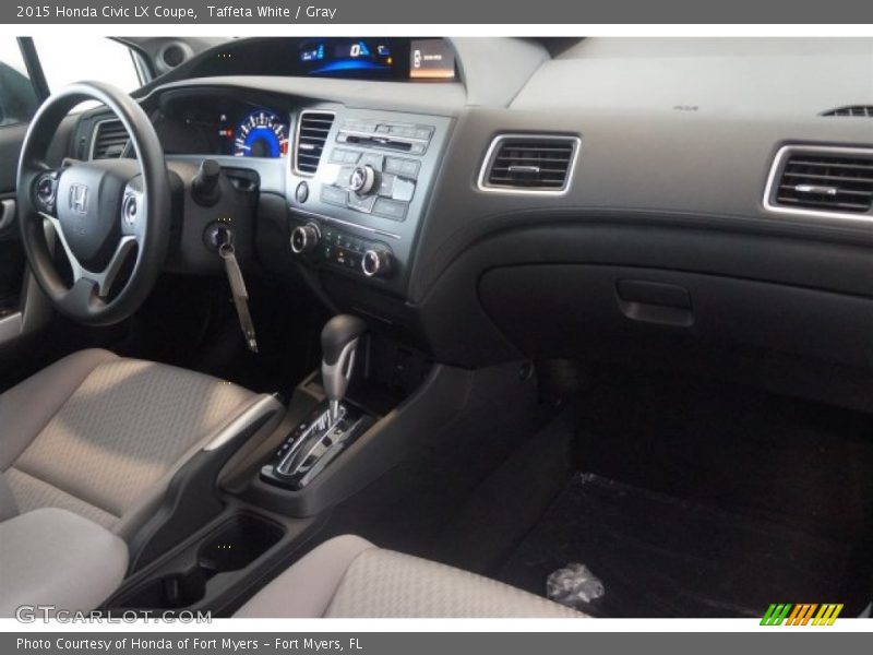 Taffeta White / Gray 2015 Honda Civic LX Coupe