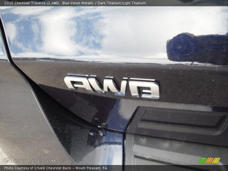 Blue Velvet Metallic / Dark Titanium/Light Titanium 2016 Chevrolet Traverse LS AWD