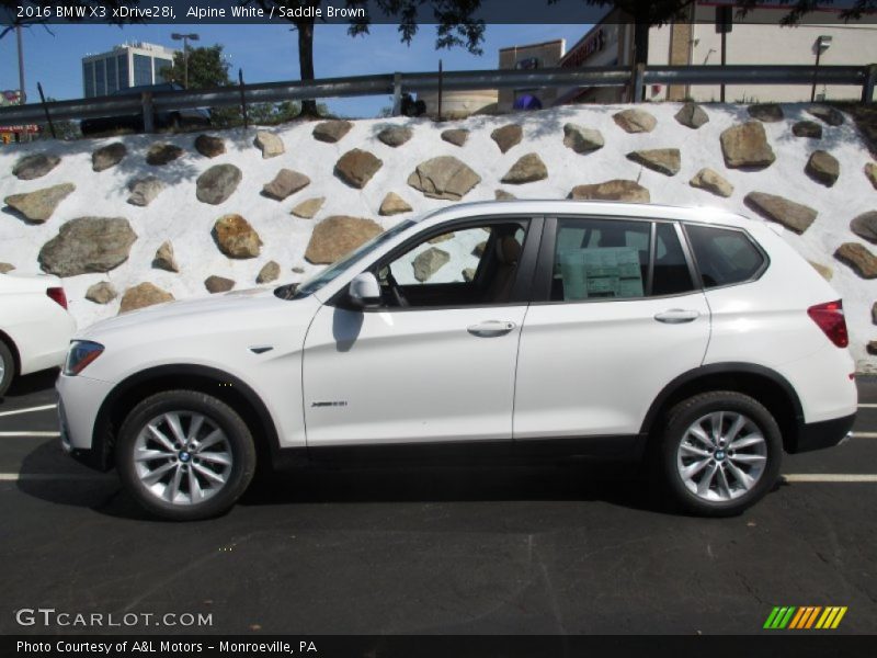 Alpine White / Saddle Brown 2016 BMW X3 xDrive28i