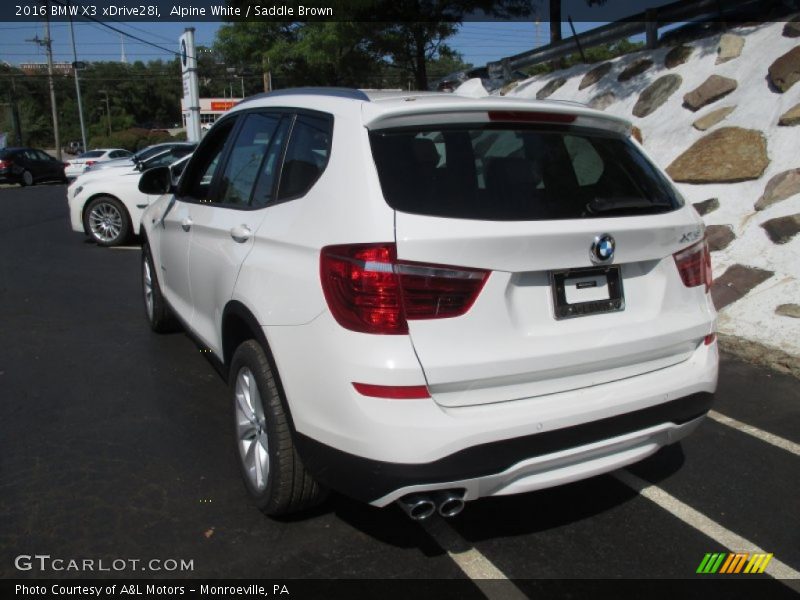 Alpine White / Saddle Brown 2016 BMW X3 xDrive28i