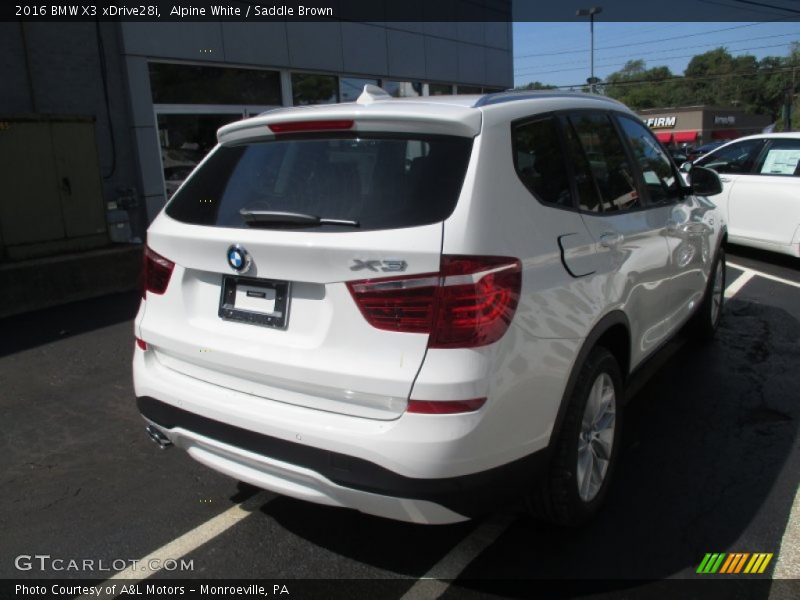 Alpine White / Saddle Brown 2016 BMW X3 xDrive28i