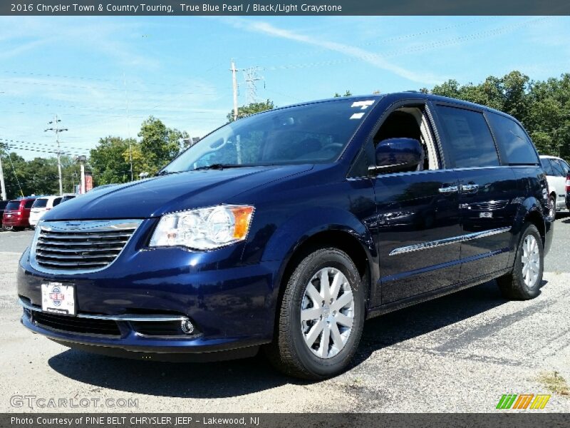 True Blue Pearl / Black/Light Graystone 2016 Chrysler Town & Country Touring