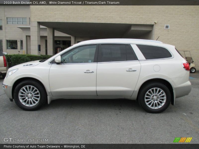 White Diamond Tricoat / Titanium/Dark Titanium 2010 Buick Enclave CXL AWD