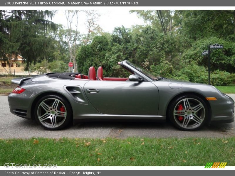 Meteor Grey Metallic / Black/Carrera Red 2008 Porsche 911 Turbo Cabriolet