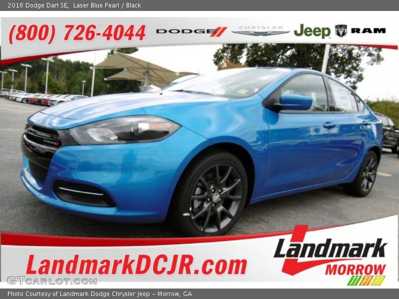 Laser Blue Pearl / Black 2016 Dodge Dart SE