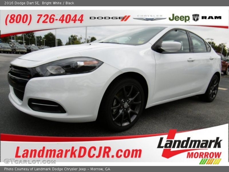 Bright White / Black 2016 Dodge Dart SE