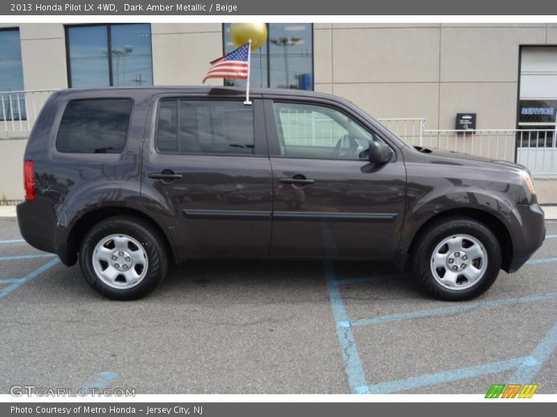 Dark Amber Metallic / Beige 2013 Honda Pilot LX 4WD