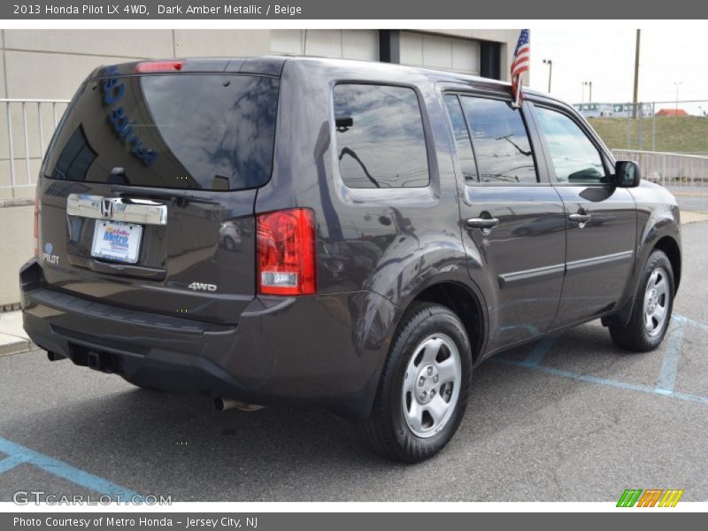 Dark Amber Metallic / Beige 2013 Honda Pilot LX 4WD