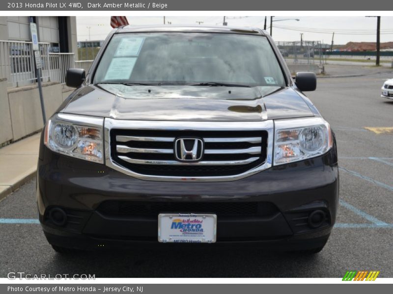 Dark Amber Metallic / Beige 2013 Honda Pilot LX 4WD