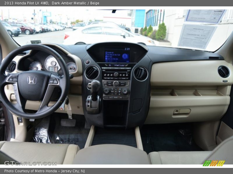 Dark Amber Metallic / Beige 2013 Honda Pilot LX 4WD