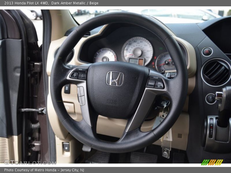 Dark Amber Metallic / Beige 2013 Honda Pilot LX 4WD