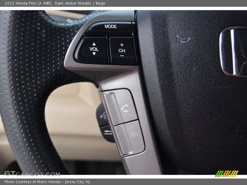 Dark Amber Metallic / Beige 2013 Honda Pilot LX 4WD