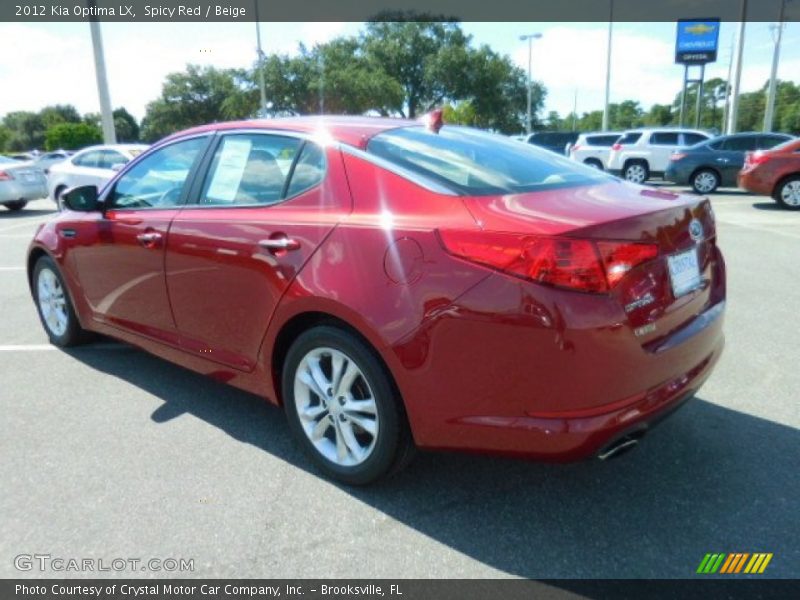 Spicy Red / Beige 2012 Kia Optima LX